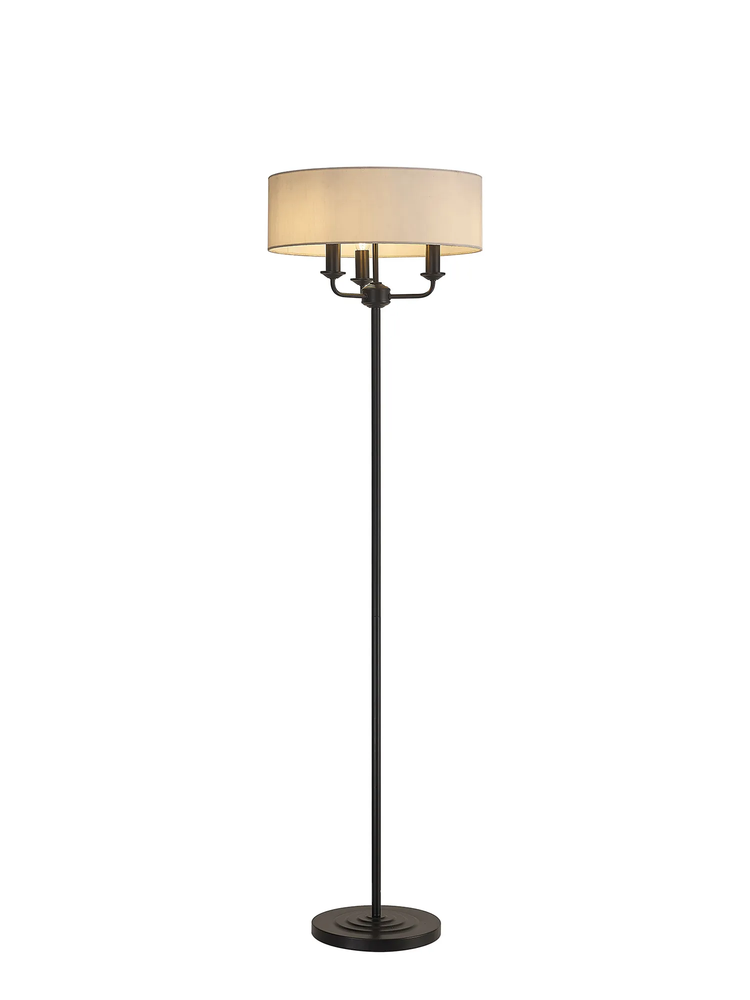 Banyan 45cm 3 Light Floor Lamp Matt Black, White